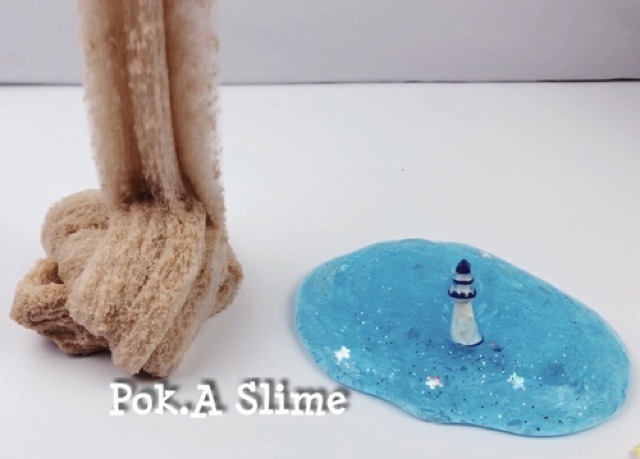 Slime Seashore Duo (Bộ đôi bờ biển) - chất clear slime, cloud slime)