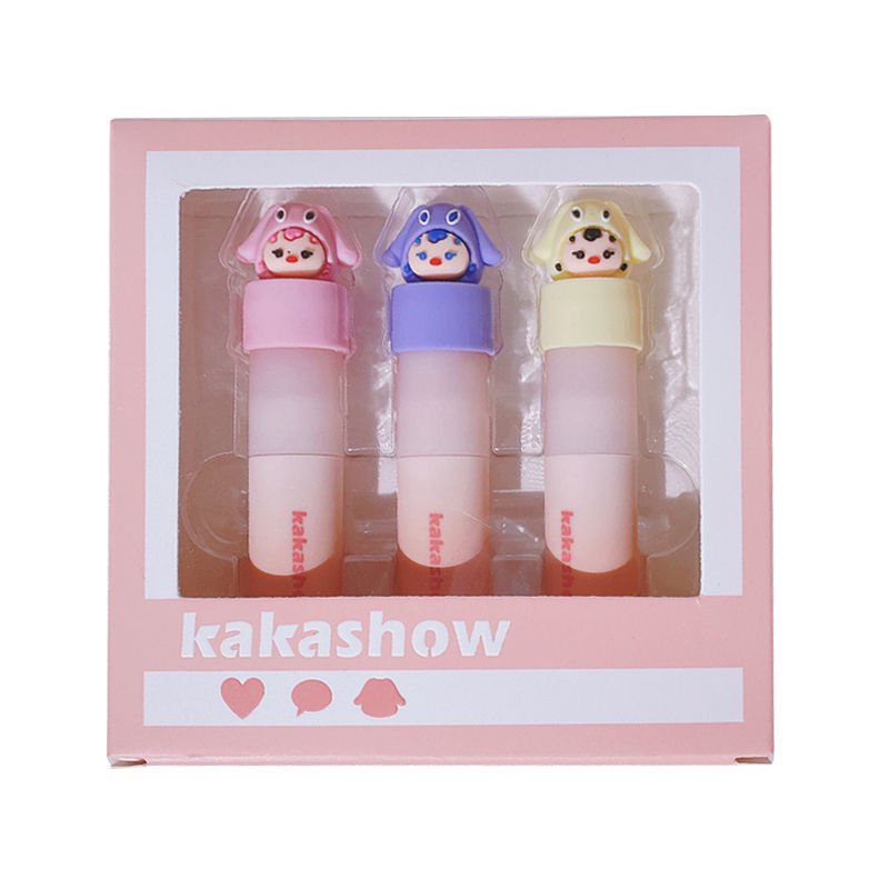 Set 3 son kem lì mịn mượt như nhung không phai màu và không bết dính hoạt hình