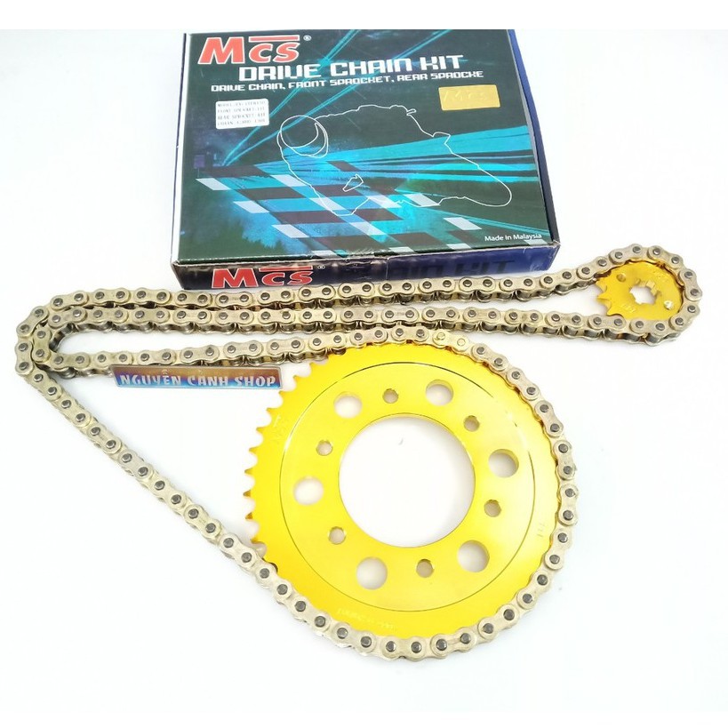 Nhông sên dĩa exciter 150 vàng 10li MCS