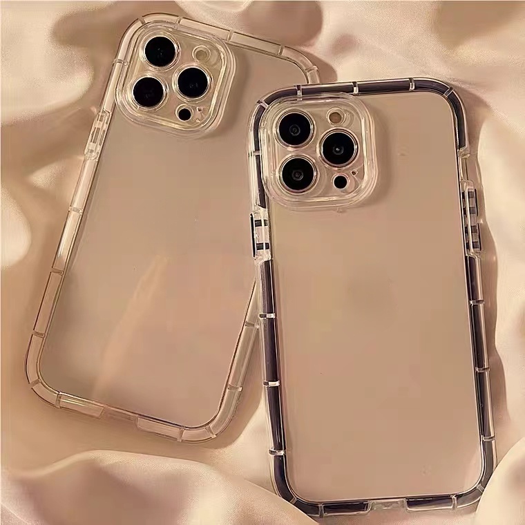 Ốp Điện Thoại Mềm Trong Suốt Viền Màu Kẹo Chống Sốc Dành Cho iPhone 13 12 11 Pro Max X XR XS 7 8 Plus