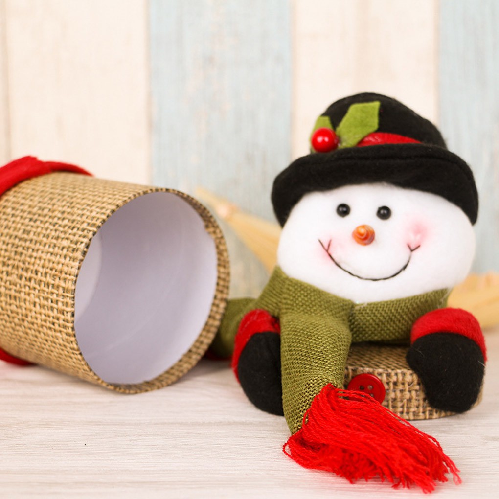 Hộp Quà Đựng Kẹo Trang Trí Cho Ngày Giáng Sinh,Đồ trang trí noel, hộp quà ông già Noel, hộp kẹo giấy hoạt hình, hộp táo đêm giáng sinh