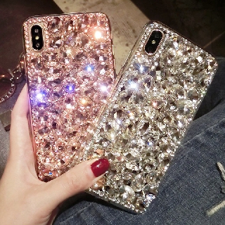 Ốp Lưng Kim Cương Giả Bling Cho iPhone 17 16 15 14 13 12 11 Pro Max Air 16 Plus 16e XR 7Plus 8Plus Vỏ Sang Trọng Full Kim Cương Handmade Vỏ Điện Thoại