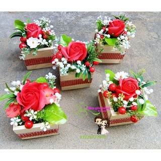 💥💥Combo 5 Hoa gỗ trang trí bàn Gallery tone đỏo