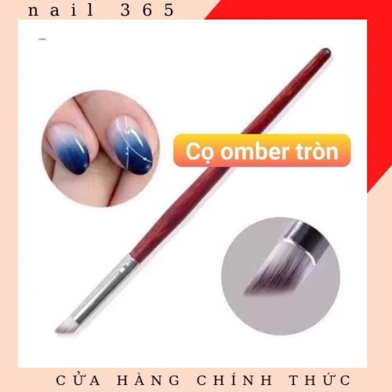 Cọ omber đầu tròn cán gỗ ( phụ kiện nail - mi )