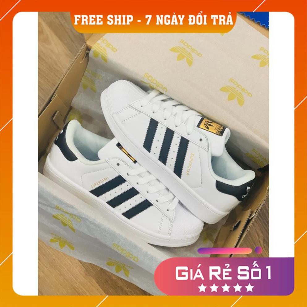 ⚡[SALE OFF] Giày Thể Thao SuperStar Sò Tem Vàng Trắng Sọc Đen Khuyến Mãi