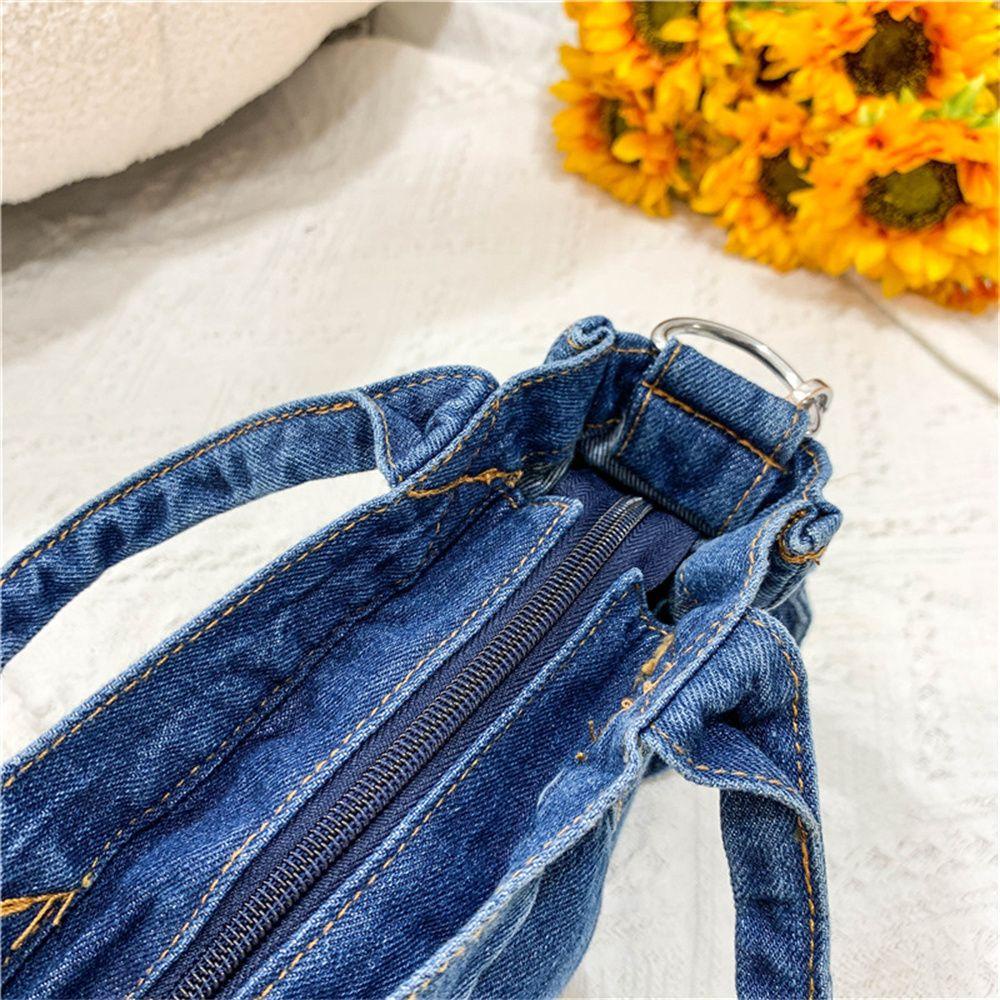 UPSTOP Túi đeo chéo denim đơn giản phong cách Nhật Bản thời trang dành cho nữ
