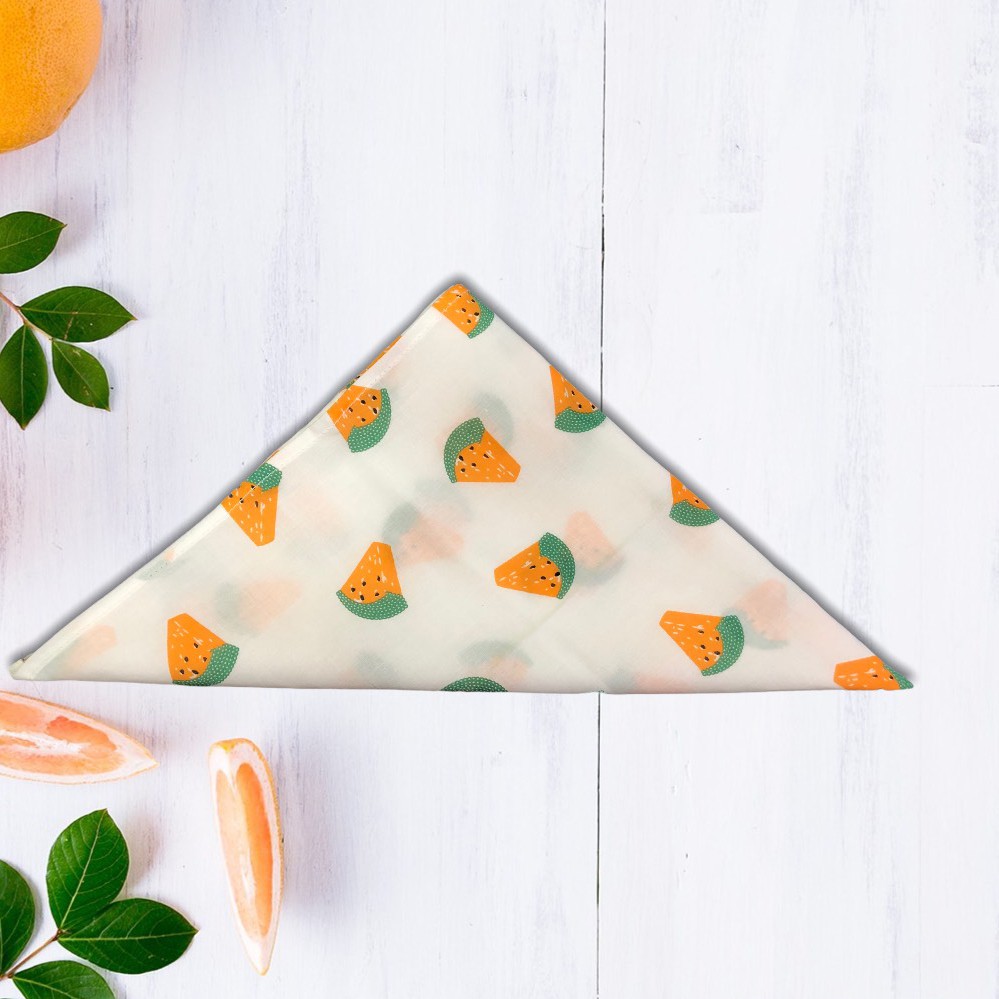 Khăn Bandana buộc cổ, buộc đầu họa tiết HOA QUẢ xinh xắn QO-BAN03