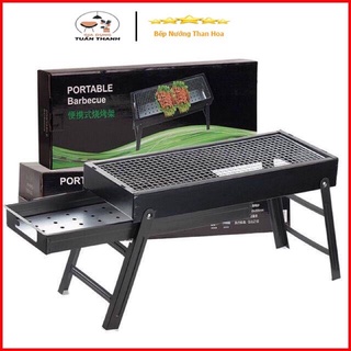 Bếp nướng than hoa BBQ hình chữ nhật . Bếp nướng dã ngoại