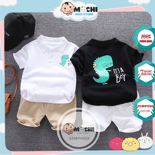 Set đồ bé trai - ⚡️Free Ship⚡️- áo thun khủng long cotton mềm + quần kaki vô cùng ngầu từ 8-24kg (CÓ ẢNH THẬT)