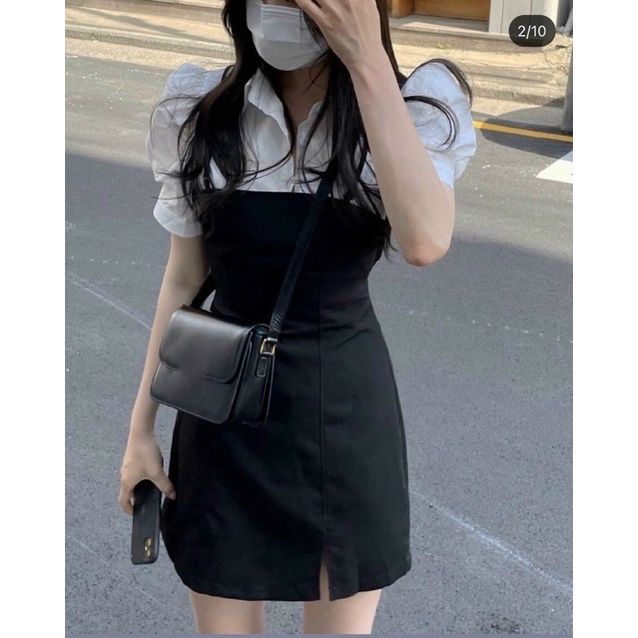 Đầm đỏ cúp tay voan - Hàng chuẩn hình