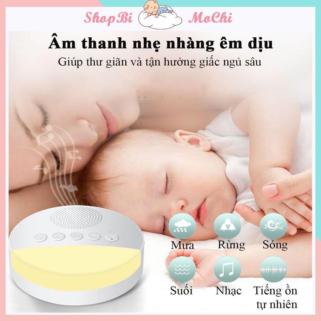 Máy nghe tiếng ồn trắng máy white noise tạo tiếng ru giúp bé ngủ ngon, sâu giấc,20 bài hát