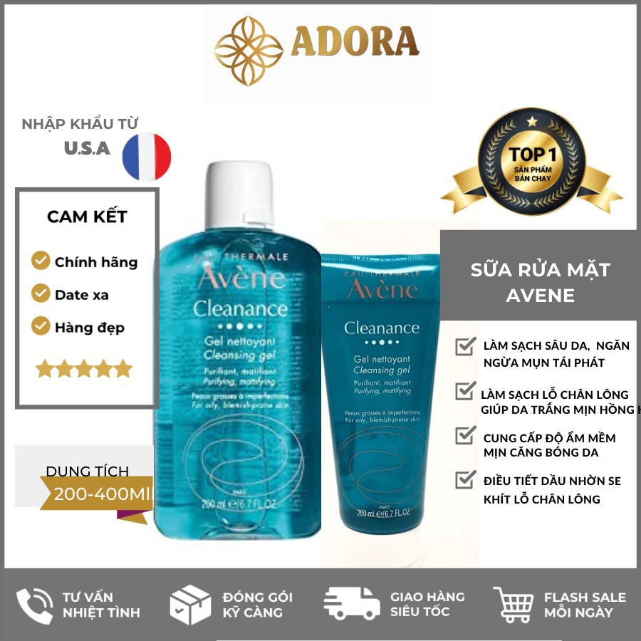 Sữa rửa mặt AVENE các size ( mẫu mới)