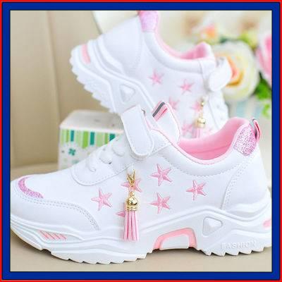 giày thể thao bé gái Giày Thể Thao Da Thời Trang Xuân Thu 2021 8 9 10 15 Tuổi Cho Bé Gái
