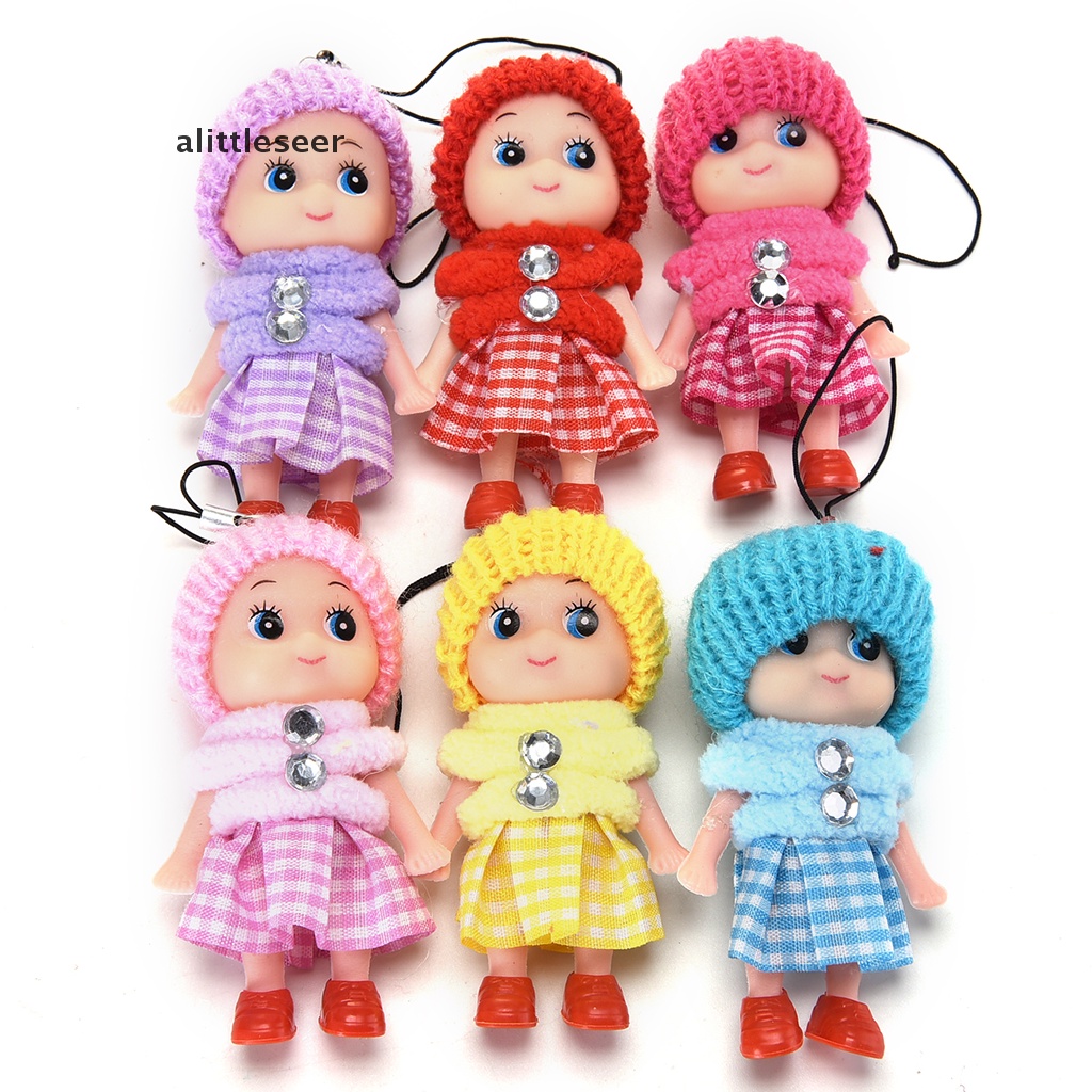 1 Búp Bê Đồ Chơi Mini Mềm Mại Kích Thước 8cm Trang Trí Điện Thoại Cho Bé