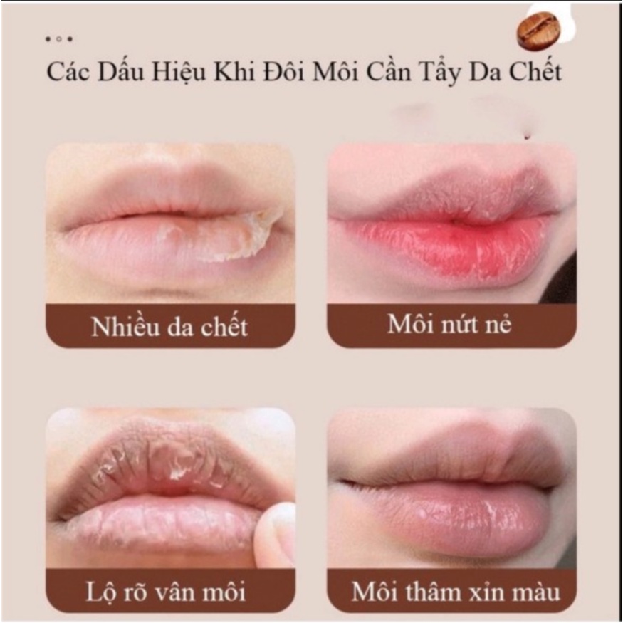 Tẩy Tế Bào Chết Môi Heyxi Cafe CoffeeMoisturizing Lip Scrub Dưỡng Ẩm Và Căng Bóng Môi