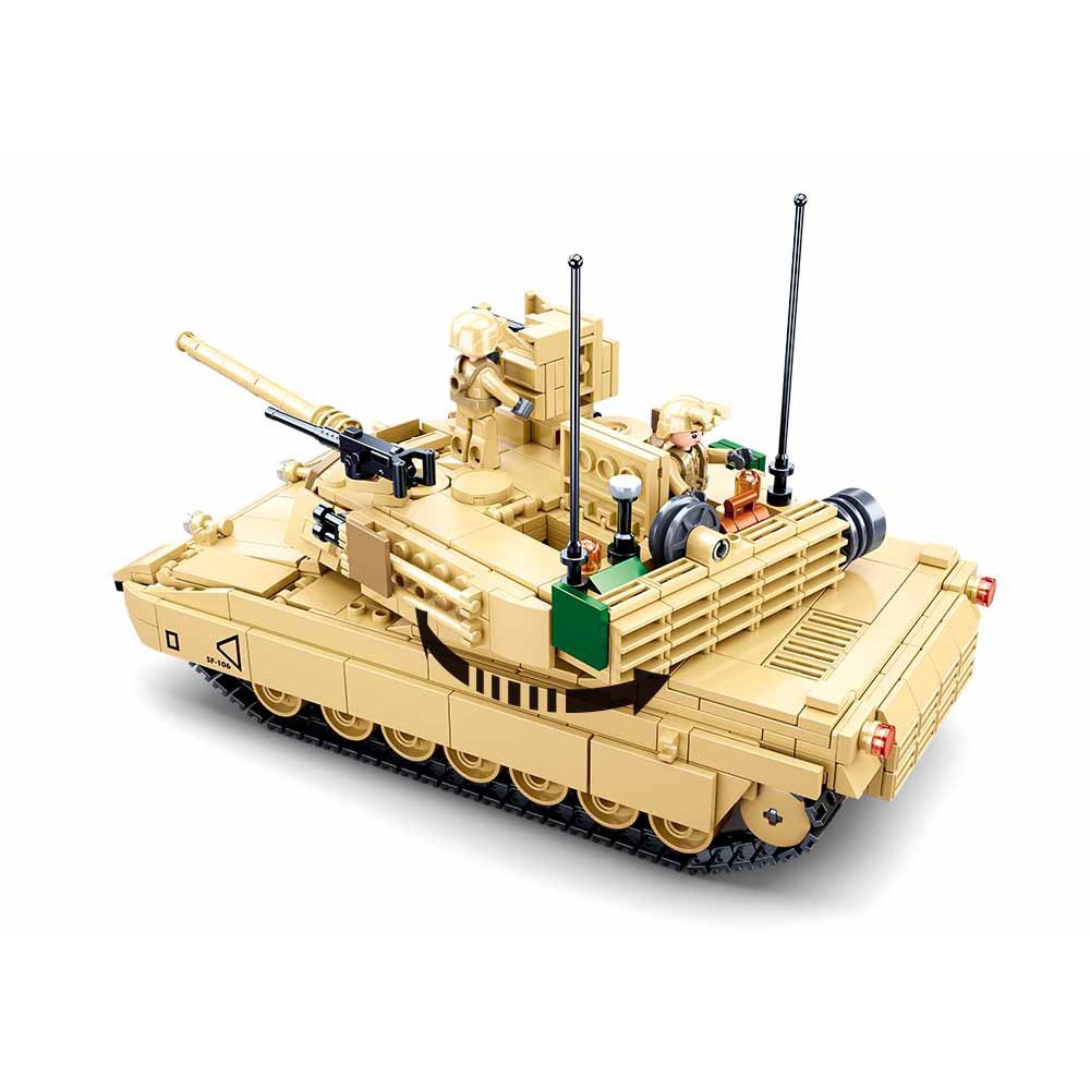 Bộ Xếp Hình Sluban 0892 - Lắp Ráp Xe Tăng Chiến Đấu M1A2 Abrams Màu Vàng Cát Với 781 Chi Tiết