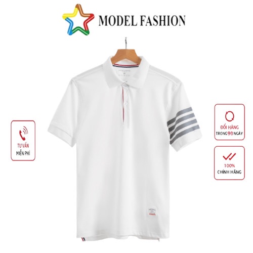 Áo thun polo nam nữ tay ngắn xanh dọc 3 màu ngang hàn quốc Model Fashion