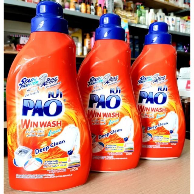 Nước giặt PAO Thái Lan trắng sáng quần áo chai 850ml