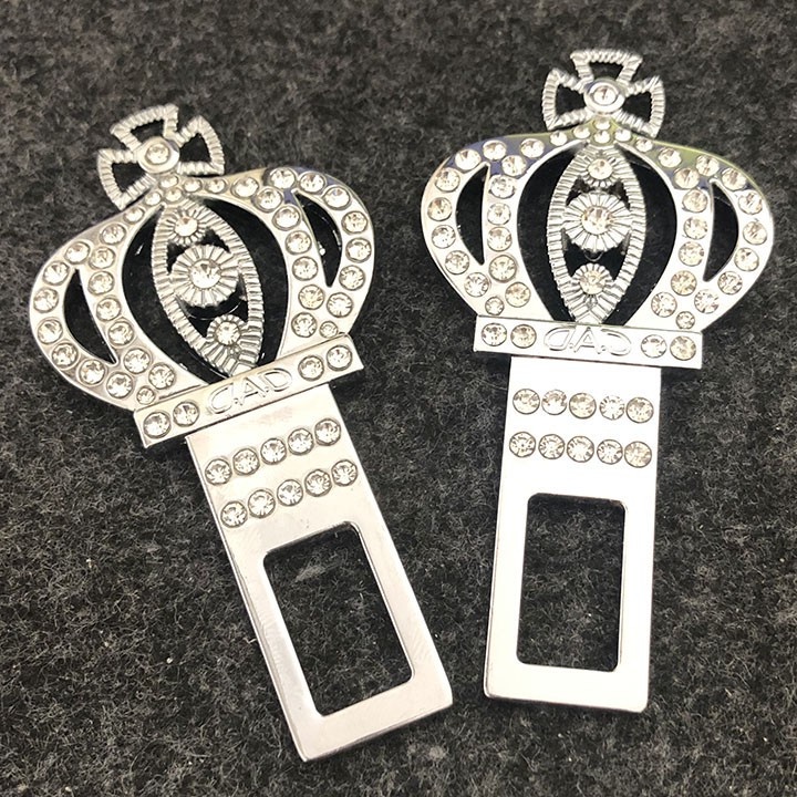 Chốt an toàn, đai ngắt chuông cảnh báo xe ô tô đính đá vương miện- thiên nga, Mec, mazda, hyundai, toyota,...