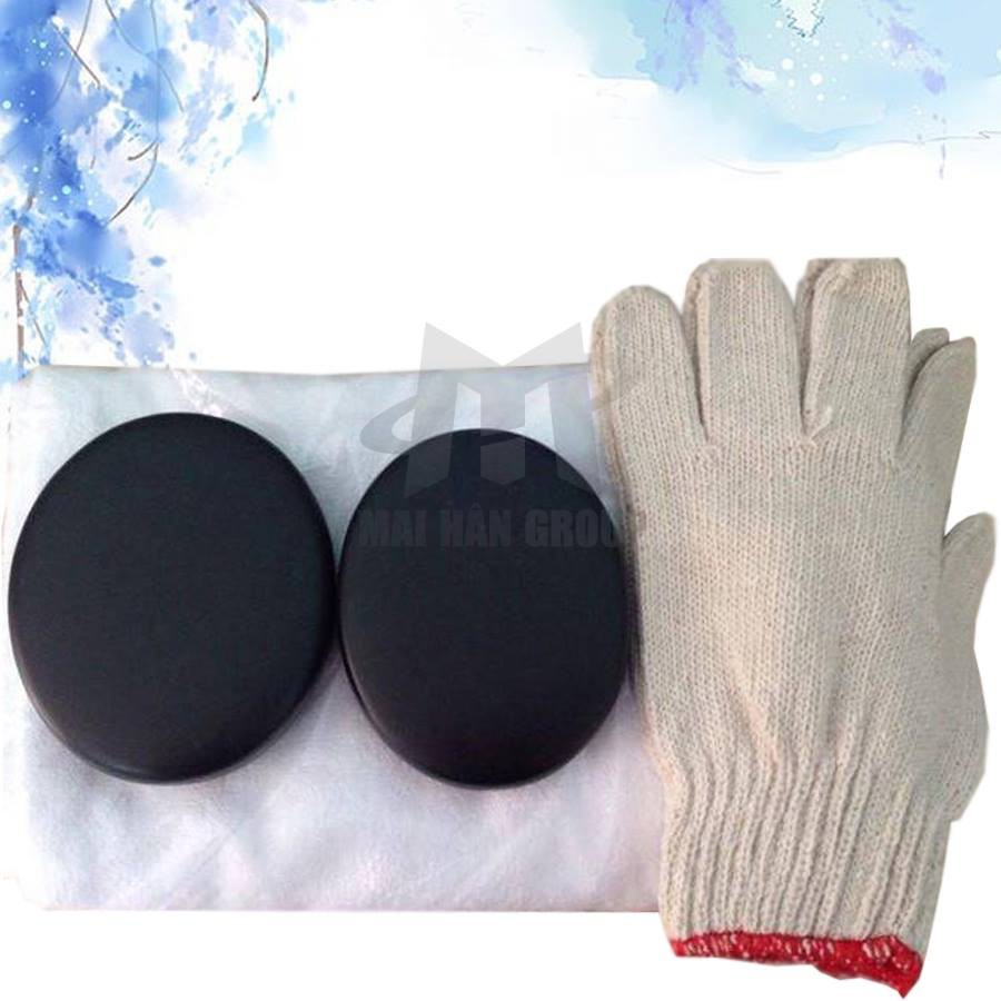 Combo 2 Viên Đá Chườm Gan 500gr + Bao Tay + Túi Chườm Gan - Đá Tự Nhiên