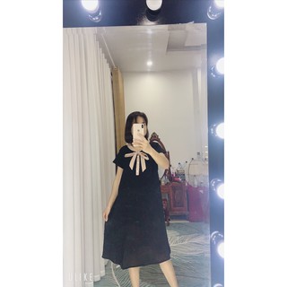 Váy bầu thiết kế nơ trắng mới