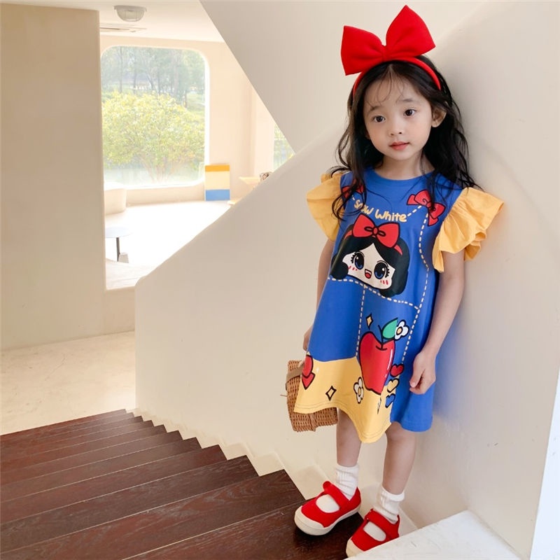 [Kacily]váy cho bé gái hình Elsa 1-8 tuổi，đầm bé gái Cotton xinh xắn áo bé gái（9-26kg）