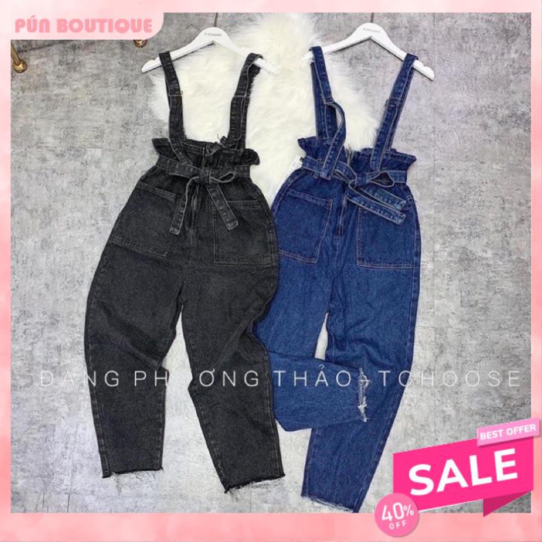 QUẦN YẾM BÒ BAGGY 2 MÀU PHỐI NƠ EO - QUẦN JEAN BO GẤU HP | BigBuy360 - bigbuy360.vn