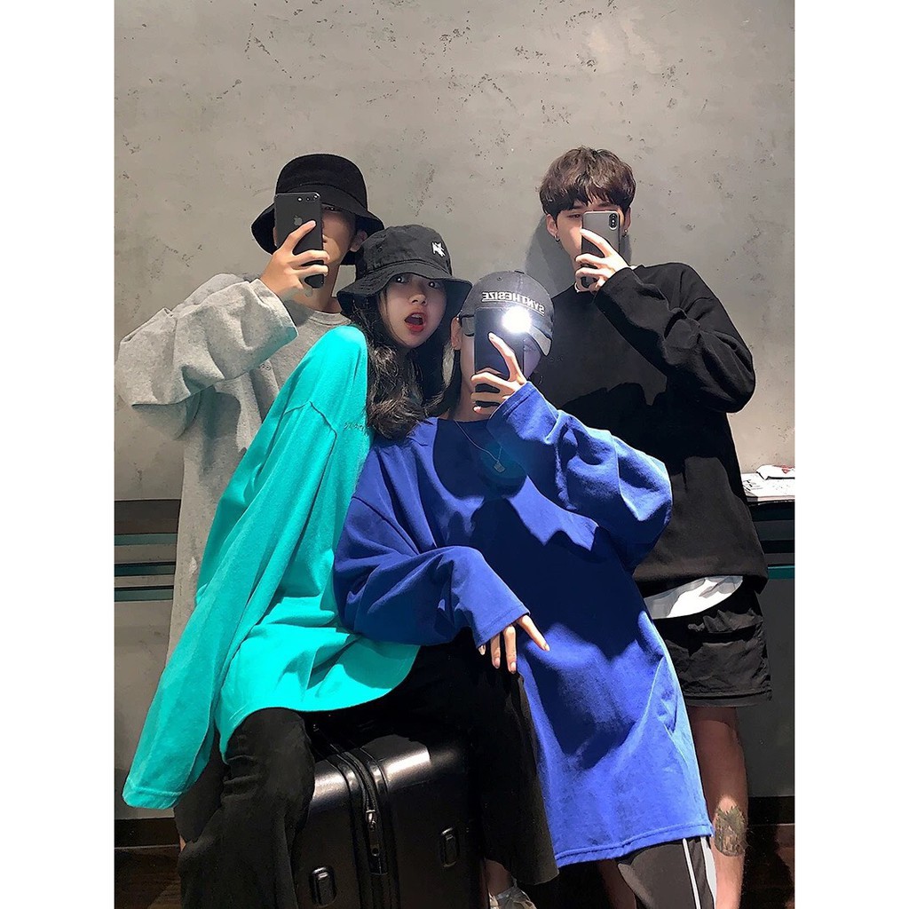 ÁO DÀI TAY TRƠN 10 MÀU PASTEL UNISEX - ÁO THUN NỈ TRƠN HOT | BigBuy360 - bigbuy360.vn