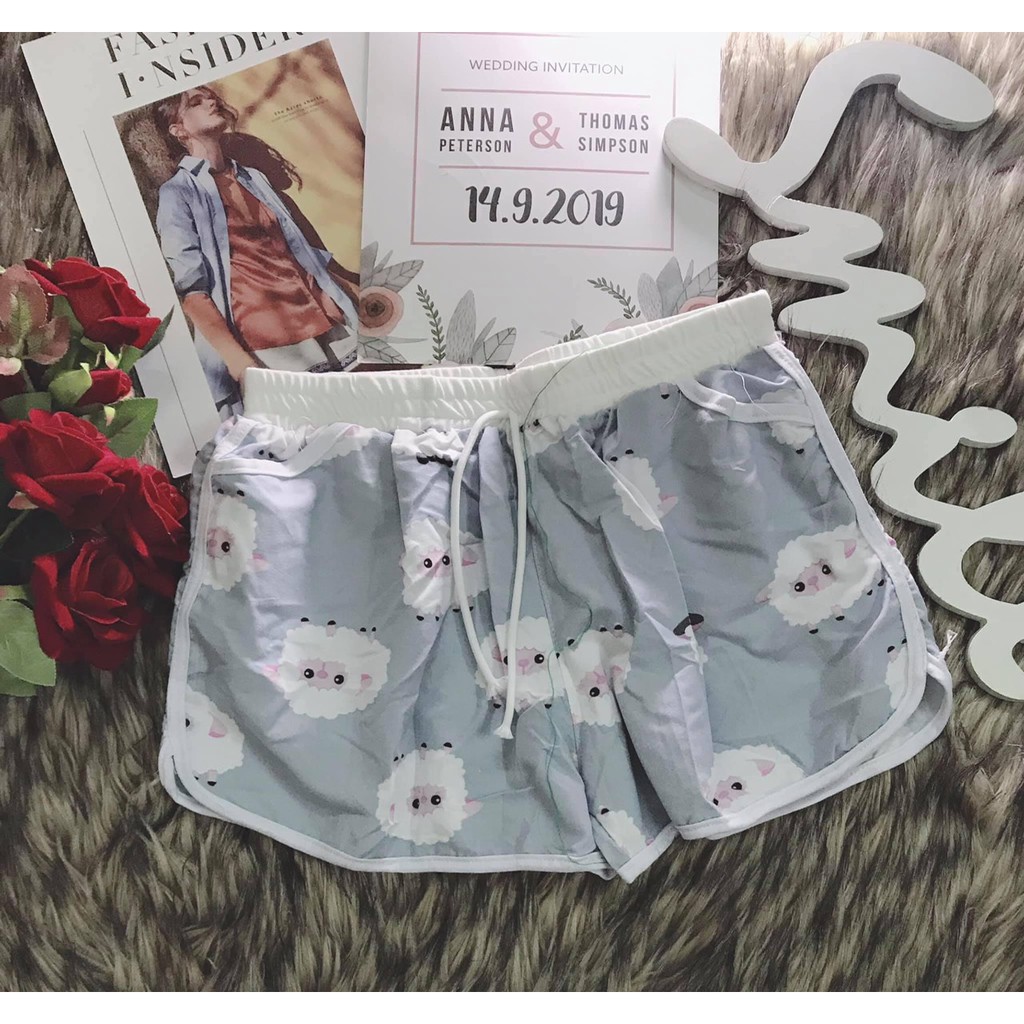 Quần đùi nữ lụa mịn, quần shorts mặc nhà, đi chơi, đi bơi 58kg đổ lại mặc vừa QD01 | BigBuy360 - bigbuy360.vn