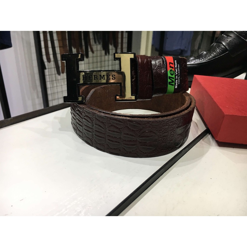 Dây lưng da mặt chữ H cao cấp