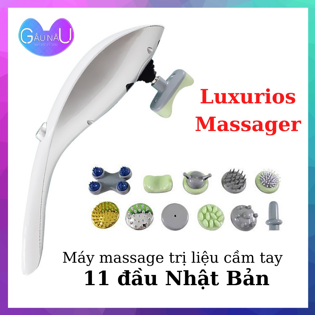 Máy Massage Cầm Tay 11 Đầu Nhật Bản - Gậy Đấm Lưng Giảm Đau Nhức Vai Gáy, Toàn Thân