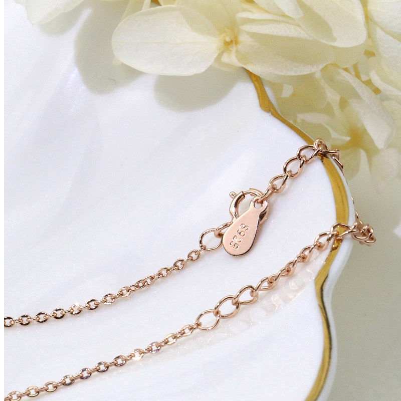 MANYUE Vòng Cổ Tinh Tế Của Phụ Nữ Pink Crystal Gemstone Pendant Rose Gold Necklace
