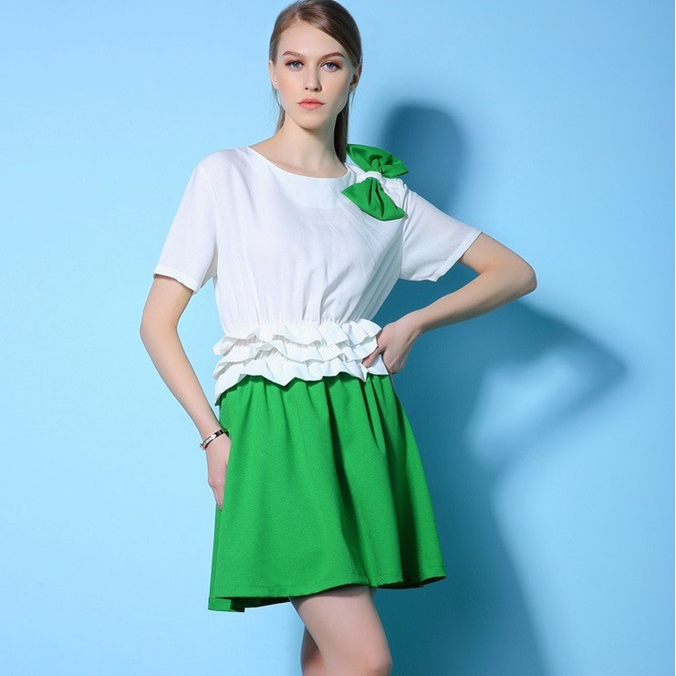 XY840 Đầm xòe nữ hè ngắn tay hàng nhập