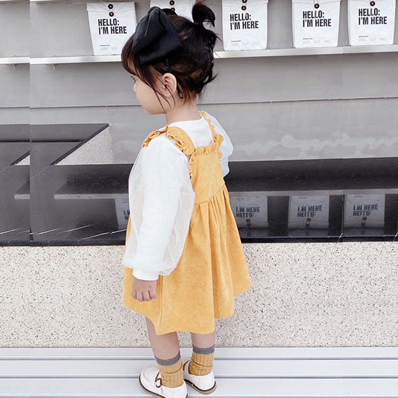 Đầm  tay dài phối lưới thời trang cho bé gái 0-4 tuổi