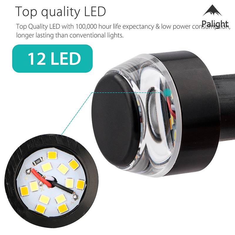 Gù tay lái moto tích hợp LED 12V báo tín hiệu