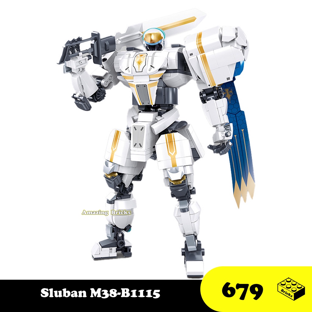 Đồ chơi Lắp ráp Robot Alpha Arthur, Sluban M38-B1115 Mobile City, Xếp hình thông minh, Mô hình Robot