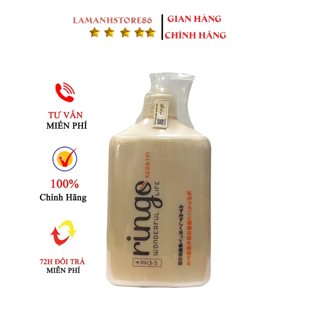 Ủ tóc phục hồi tóc hư tổn ringo chai 550ml phục hồi tóc trắc khỏe sáng bóng tự nhiên hàng chính hãng