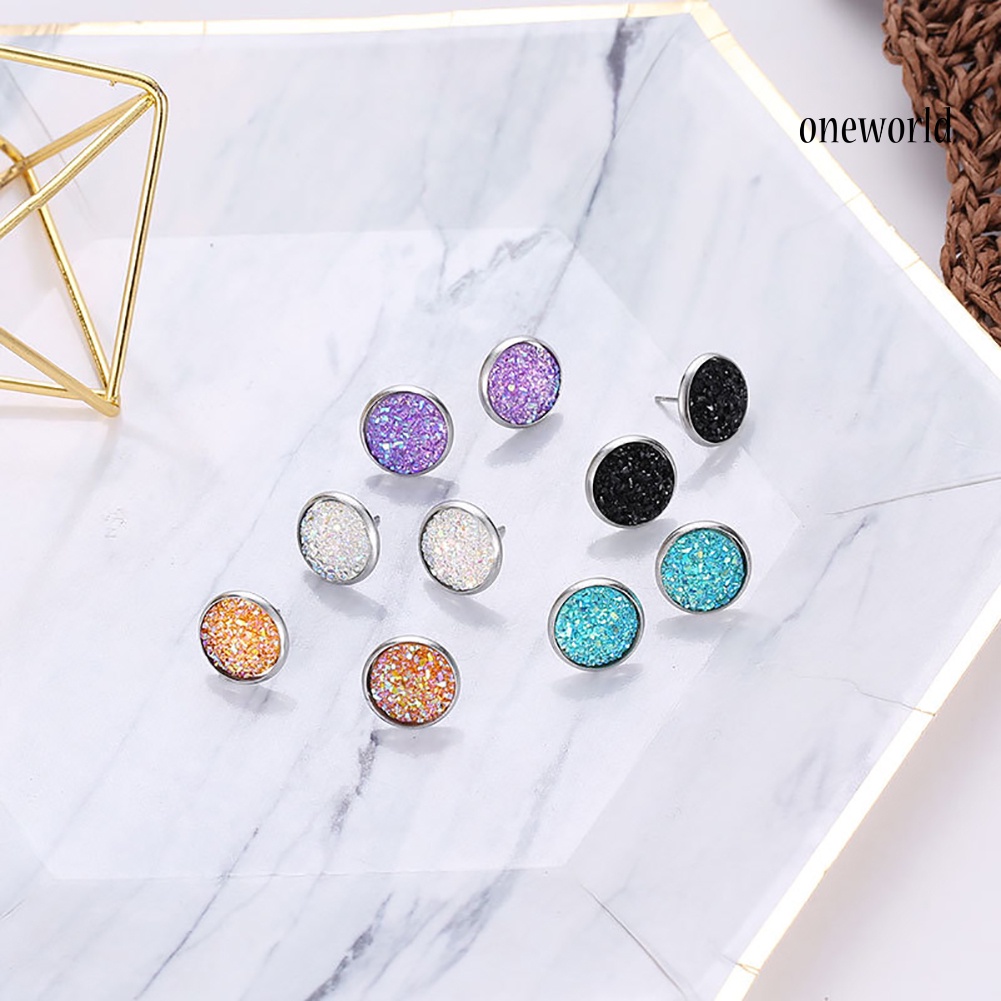 Khuyên Tai Tròn Bằng Thép Không Gỉ Hình Bầu Trời Sao Thời Trang Cho Nữ