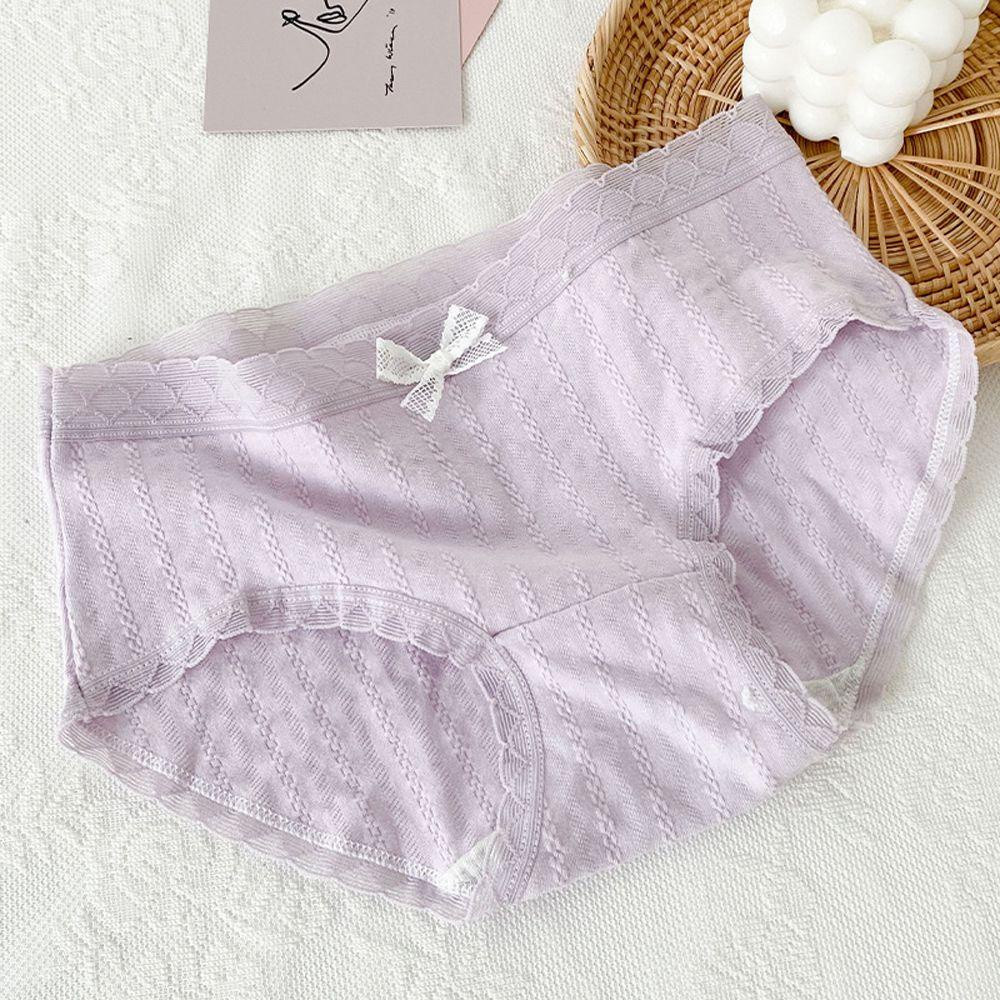 Quần Lót Cotton Phối Ren Bèo Mềm Mại Thoải Mái Cho Nữ