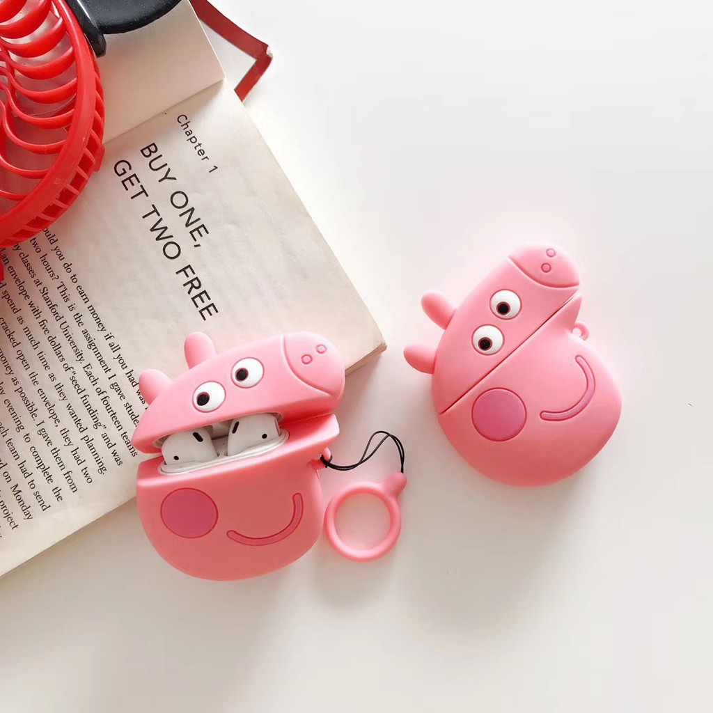 Super cute peppa pig apple Airpods Shockproof Cover Earphone Cases Protector Case