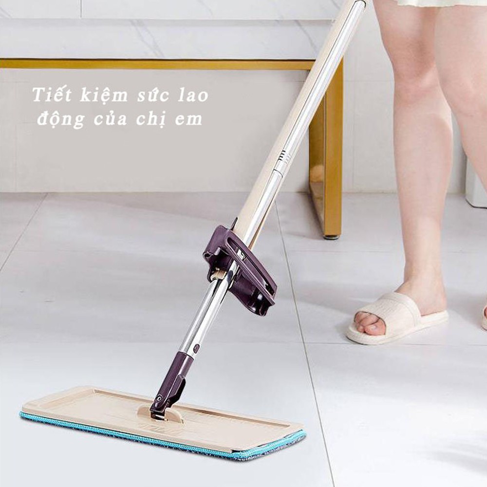 Cây lau nhà tự vắt thông minh xoay 360 độ tiện dụng, cây lau nhà đa năng cao cấp Spin Mop tặng kèm 1 bông lau