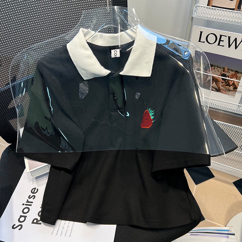 Áo Thun POLO Tay Ngắn Cổ POLO Thêu Họa Tiết Màu Sắc Thời Trang Mùa Hè Dễ Phối Đồ Cho Nữ