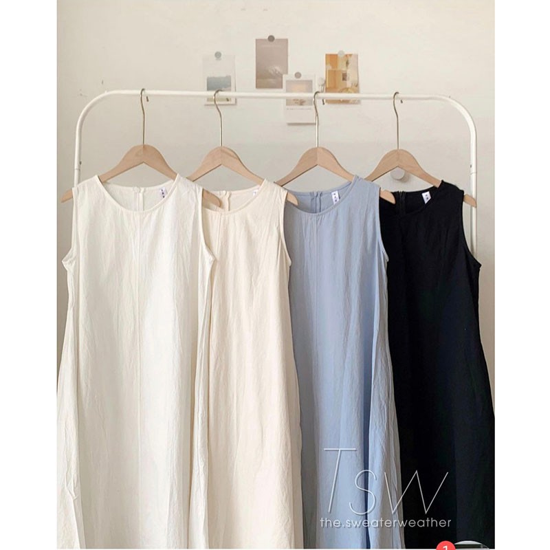 Váy Ba Lỗ Chất Thô Trơn Dáng Xòe Có Túi Bên M168- Lolla_Fashion
