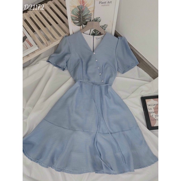 Đầm cổ tim nút Lucky BT091