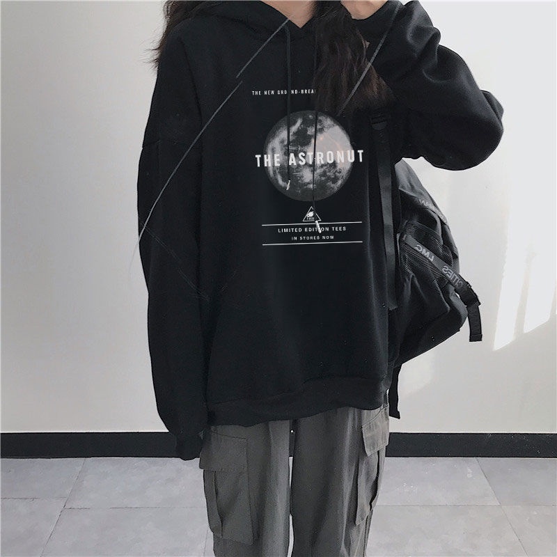 NRVP Áo Hoodie Tay Dài Dáng Rộng Phong Cách Hàn Quốc Mới Cho Nữ