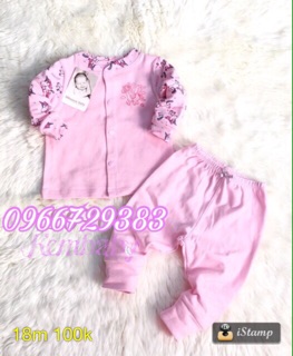 Bộ cotton zip cài giữa Momma