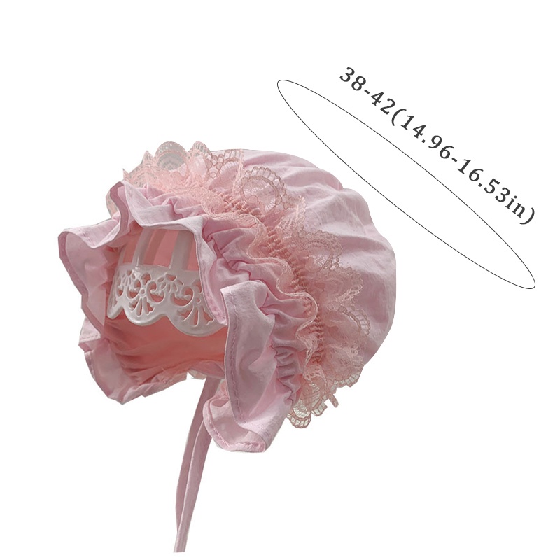 Mũ Beanie Mềm Mại Chống Gió Phối Ren Viền Bèo Dùng Làm Đạo Cụ Chụp Ảnh Cho Bé Gái Sơ Sinh