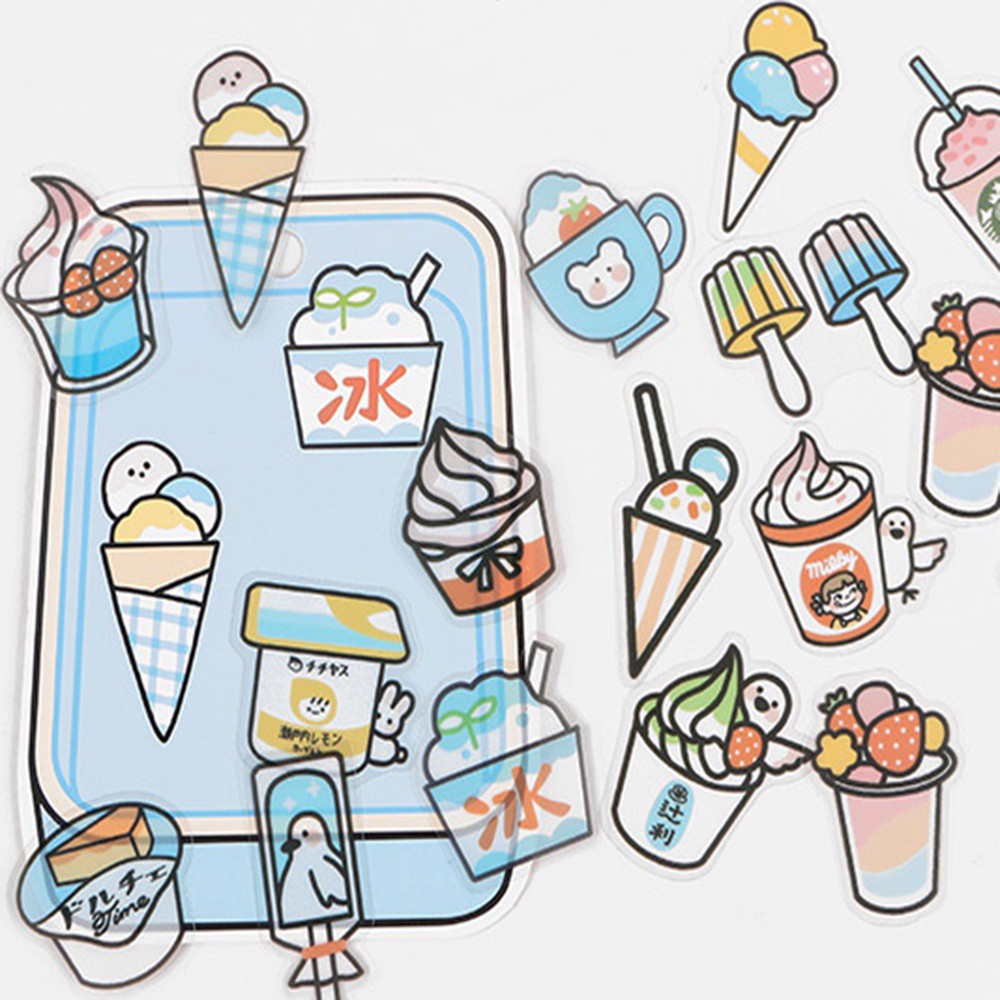 Bộ 40 Miếng Dán Trang Trí Sổ Tay / Nhật Ký Diy Hình Thức Ăn Dễ Thương