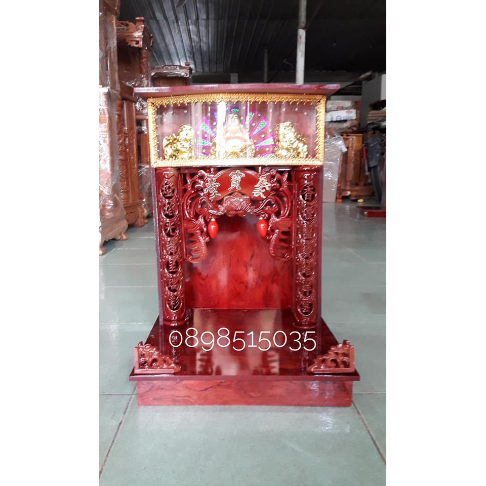 Bàn thờ thần tài ông địa có hộp đèn - Đồ Gỗ Vinh