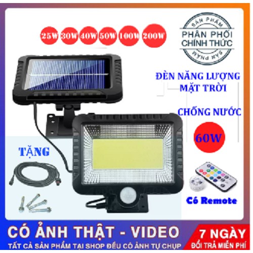 Đèn năng lượng mặt trời 120 Led, có điều khiển từ xa , Đèn siêu sáng cảm biến hồng ngoại, kèm 5m dây tiện lợi